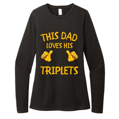 This Dad Loves His Triplets Womens CVC Long Sleeve Shirt