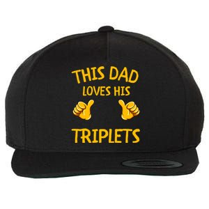 This Dad Loves His Triplets Wool Snapback Cap