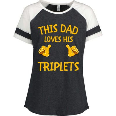 This Dad Loves His Triplets Enza Ladies Jersey Colorblock Tee