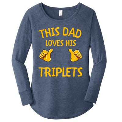 This Dad Loves His Triplets Women's Perfect Tri Tunic Long Sleeve Shirt