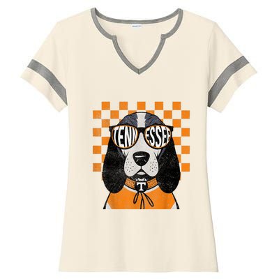 Tennessee Dog Lovers Coonhound Ladies Halftime Notch Neck Tee