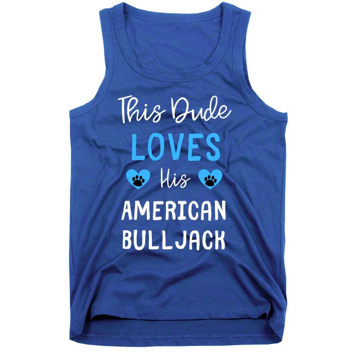 This Dude Loves His American Bulljack Great Gift Tank Top