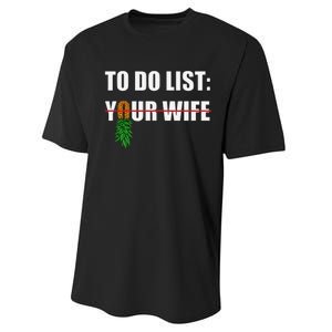 To Do List Your Wife Funny Swinger Upside Down Pineapple Performance Sprint T-Shirt