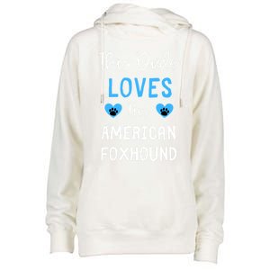 This Dude Loves His American Foxhound Funny Gift Womens Funnel Neck Pullover Hood