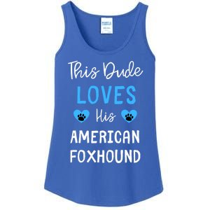 This Dude Loves His American Foxhound Funny Gift Ladies Essential Tank