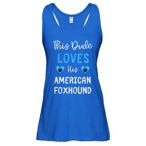 This Dude Loves His American Foxhound Funny Gift Ladies Essential Flowy Tank