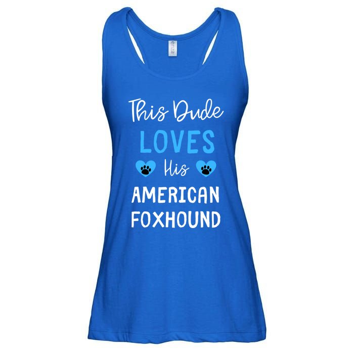 This Dude Loves His American Foxhound Funny Gift Ladies Essential Flowy Tank