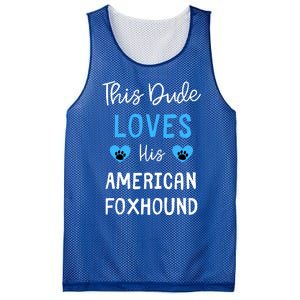 This Dude Loves His American Foxhound Funny Gift Mesh Reversible Basketball Jersey Tank