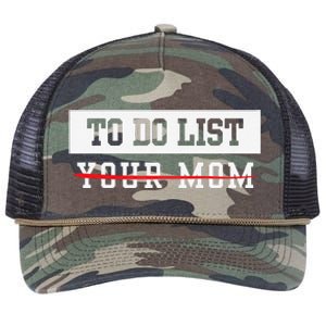 To Do List Your Mom Sarcastic To Do List Meme MotherS Day Retro Rope Trucker Hat Cap