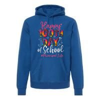 Tie Dye Leopard Happy 100th Day Of School Principal Life Gift Premium Hoodie