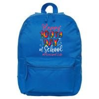 Tie Dye Leopard Happy 100th Day Of School Principal Life Gift 16 in Basic Backpack