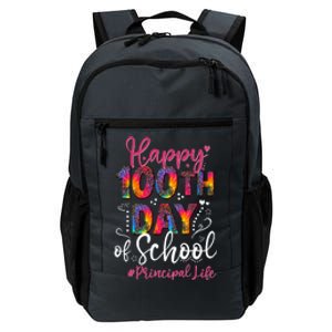 Tie Dye Leopard Happy 100th Day Of School Principal Life Gift Daily Commute Backpack