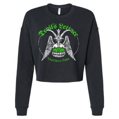The Devils Lettuce Vegetable Farm Dank Meme Funny Cropped Pullover Crew