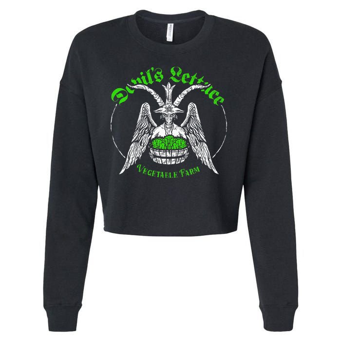 The Devils Lettuce Vegetable Farm Dank Meme Funny Cropped Pullover Crew