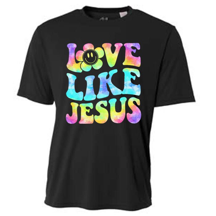 Tie Dye Love Like Jesus Retro Groovy Christian Religious God Cooling Performance Crew T-Shirt