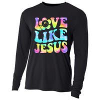 Tie Dye Love Like Jesus Retro Groovy Christian Religious God Cooling Performance Long Sleeve Crew