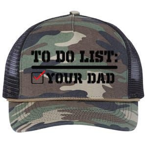 To Do List Your Dad Funny FatherS Day From Son Or Daughter Retro Rope Trucker Hat Cap