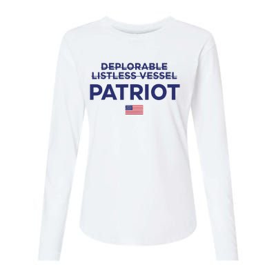 Trump Deplorable Listless Vessel Patriot Womens Cotton Relaxed Long Sleeve T-Shirt