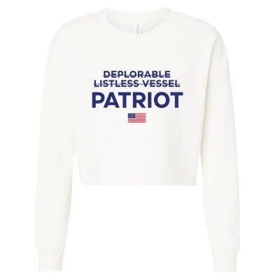 Trump Deplorable Listless Vessel Patriot Cropped Pullover Crew