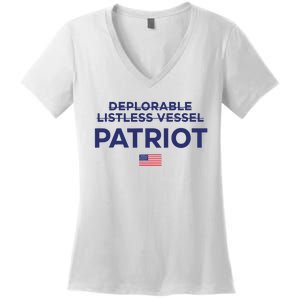 Trump Deplorable Listless Vessel Patriot Women's V-Neck T-Shirt