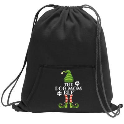 The Dog Mom Elf Family Matching Christmas Dog Owner Sweatshirt Cinch Pack Bag