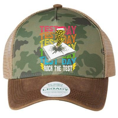 Testing Day Motivational School Teacher Rock The Test Day Legacy Tie Dye Trucker Hat