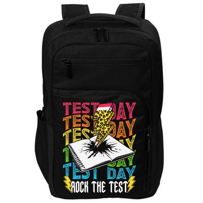 Testing Day Motivational School Teacher Rock The Test Day Impact Tech Backpack
