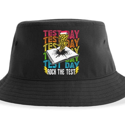 Testing Day Motivational School Teacher Rock The Test Day Sustainable Bucket Hat