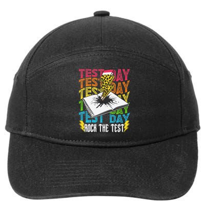 Testing Day Motivational School Teacher Rock The Test Day 7-Panel Snapback Hat