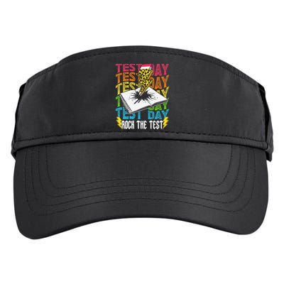 Testing Day Motivational School Teacher Rock The Test Day Adult Drive Performance Visor