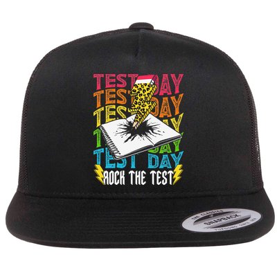 Testing Day Motivational School Teacher Rock The Test Day Flatbill Hat