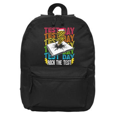 Testing Day Motivational School Teacher Rock The Test Day 16 in Basic Backpack
