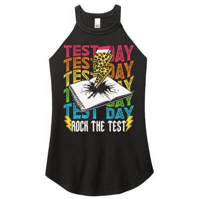 Testing Day Motivational School Teacher Rock The Test Day Women's Perfect Tri Rocker Tank