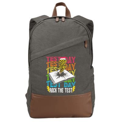 Testing Day Motivational School Teacher Rock The Test Day Cotton Canvas Backpack