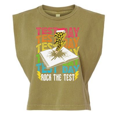 Testing Day Motivational School Teacher Rock The Test Day Garment-Dyed Women's Muscle Tee