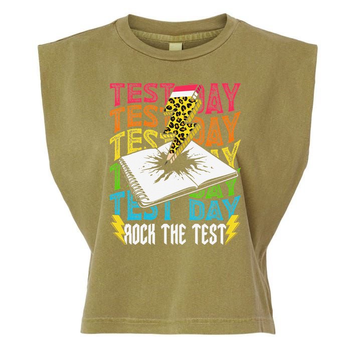 Testing Day Motivational School Teacher Rock The Test Day Garment-Dyed Women's Muscle Tee
