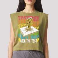 Testing Day Motivational School Teacher Rock The Test Day Garment-Dyed Women's Muscle Tee