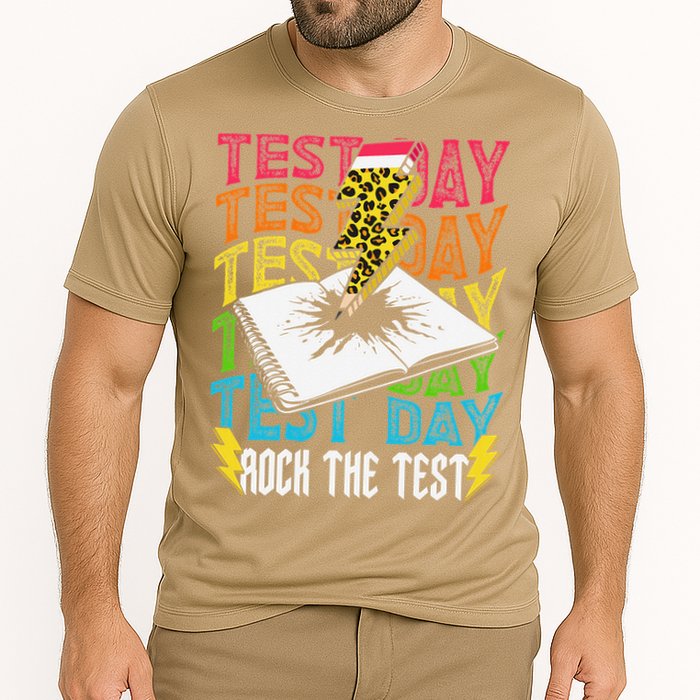 Testing Day Motivational School Teacher Rock The Test Day Cooling Performance Crew T-Shirt