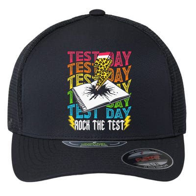 Testing Day Motivational School Teacher Rock The Test Day Flexfit Unipanel Trucker Cap