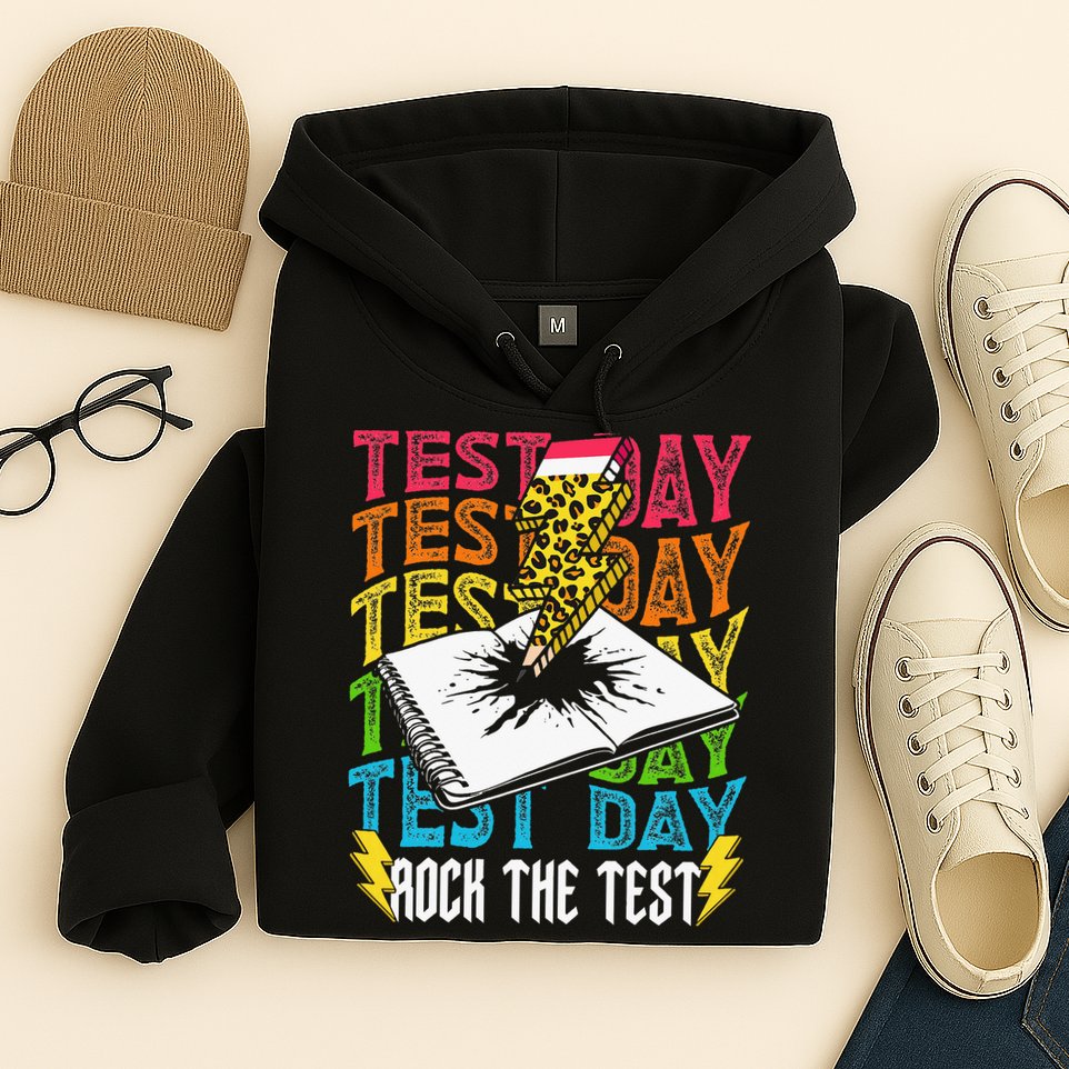 Testing Day Motivational School Teacher Rock The Test Day Hoodie