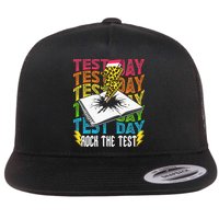 Testing Day Motivational School Teacher Rock The Test Day Flat Bill Trucker Hat