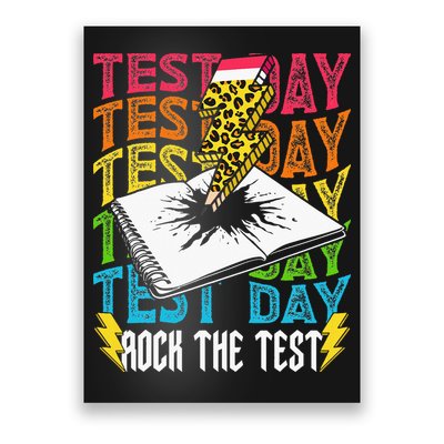 Testing Day Motivational School Teacher Rock The Test Day Poster