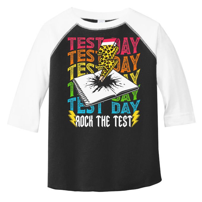 Testing Day Motivational School Teacher Rock The Test Day Toddler Fine Jersey T-Shirt