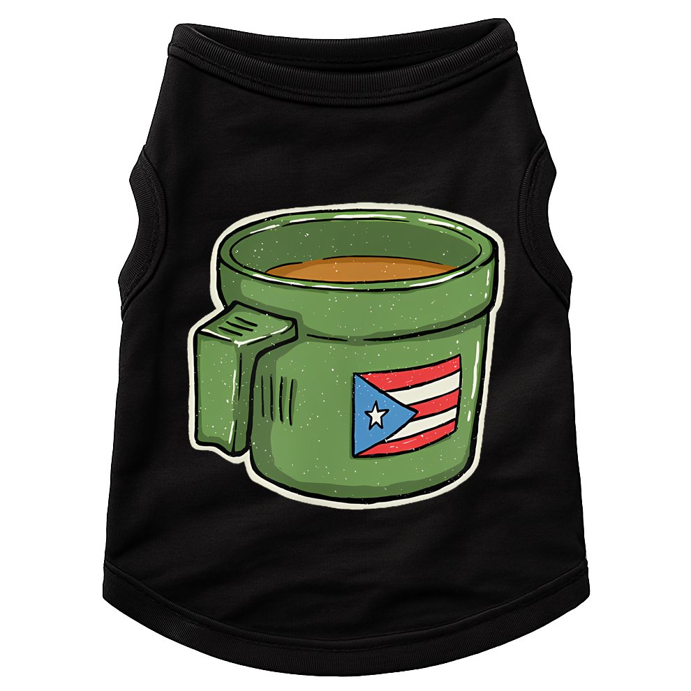Tacita De Mantequilla Cafe Puerto Rico Bandera Boricua Doggie Tank
