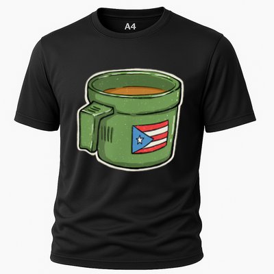 Tacita De Mantequilla Cafe Puerto Rico Bandera Boricua Performance Shirt