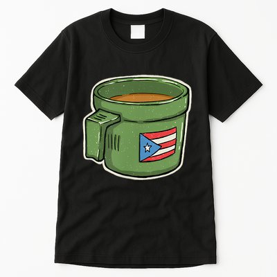 Tacita De Mantequilla Cafe Puerto Rico Bandera Boricua Tall T-Shirt