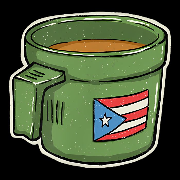 Tacita De Mantequilla Cafe Puerto Rico Bandera Boricua Drawstring Bag