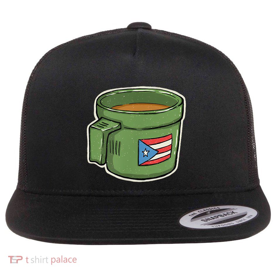 Tacita De Mantequilla Cafe Puerto Rico Bandera Boricua Flatbill Hat