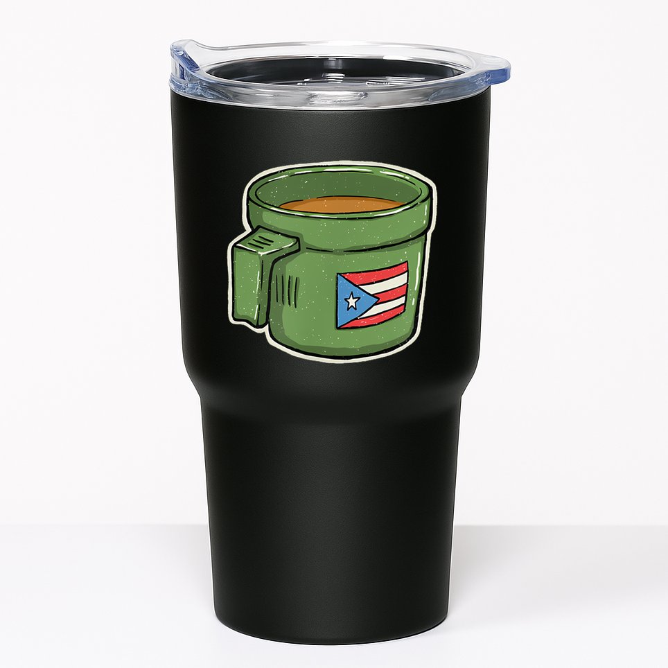 Tacita De Mantequilla Cafe Puerto Rico Bandera Boricua Tumbler