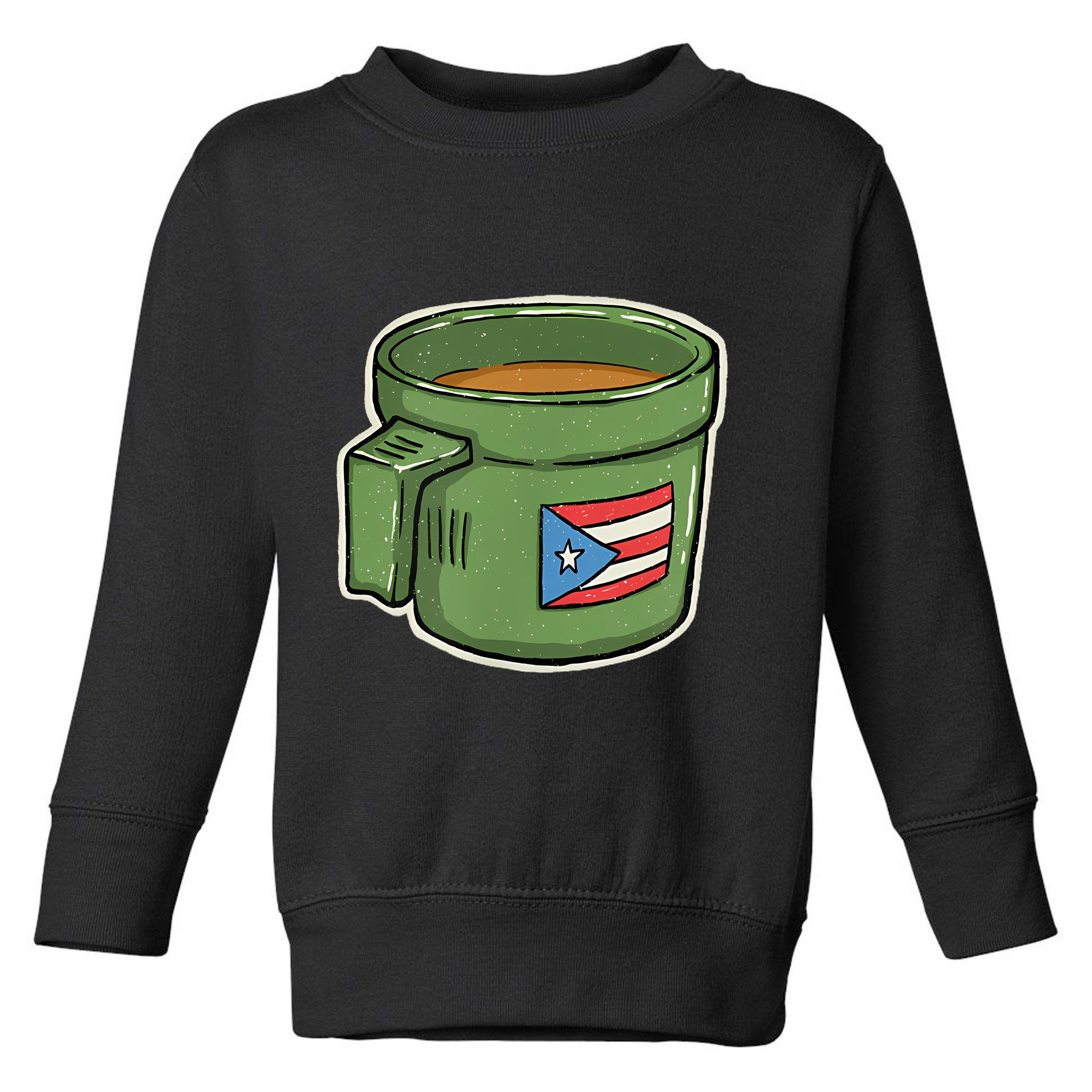 Tacita De Mantequilla Cafe Puerto Rico Bandera Boricua Toddler Sweatshirt